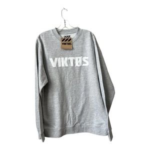 Viktos Men's OGV Crew Neck Fleece Pullover Sweatshirt Gray Size Large USA Made